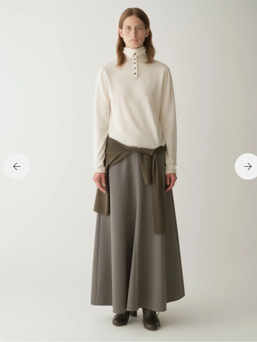 Insis - Merino Wool Two-way Collar Top - Picture 3 of 4